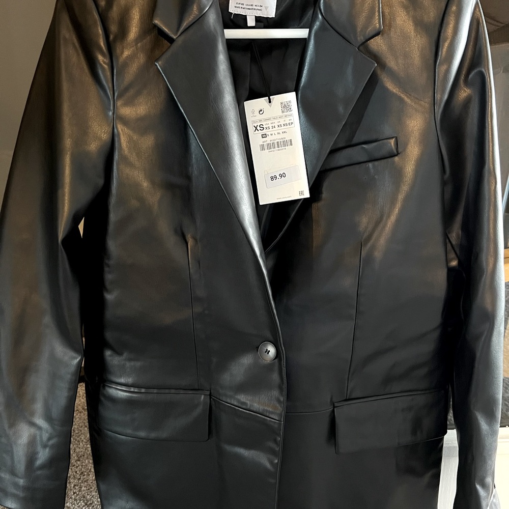 Zara leather blazer